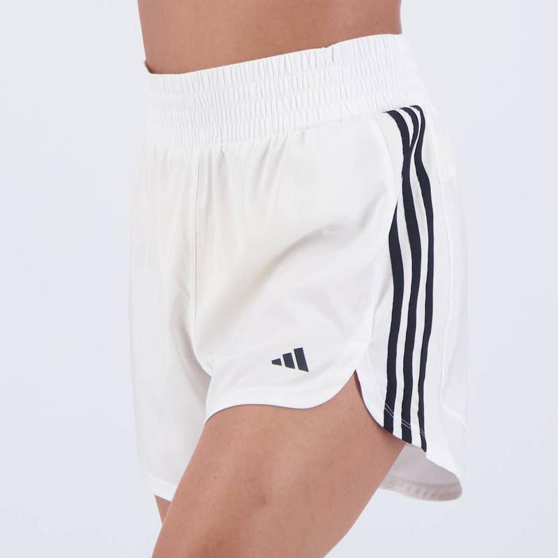 CASH ショートボード ホワイト Shorts Adidas Pacer 3 Listras Feminino Branco - Short Esportivo